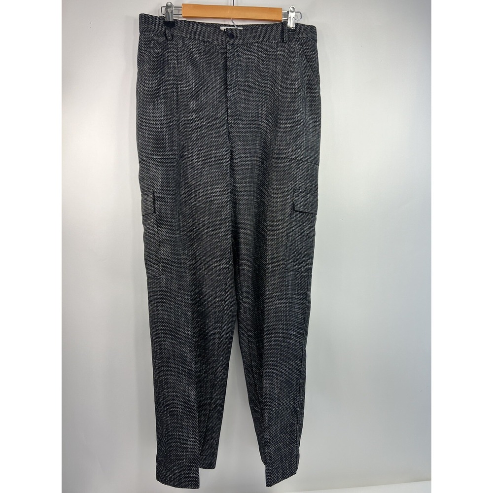 Vintage Chico's Design Pants Women's Sz 2 Black/White Zip Elastic Waist Pockets